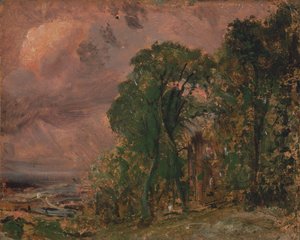 Ansicht von Hampstead bei stürmischem Wetter, ca. 1830 von John Constable