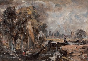 Dedham Lock, zwischen 1819 und 1820 von John Constable