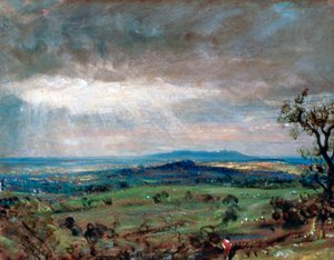 Hampstead Heath mit Harrow in der Ferne, um 1821 von John Constable