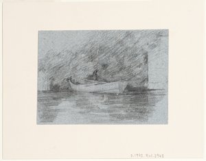 Ruderboot unter einem Ufer vertäut von John Constable