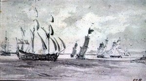 Schiffe bei Brise auf der Themse oder Medway von John Constable