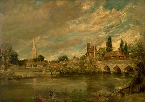 Die Brücke von Harnham und die Kathedrale von Salisbury, ca. 1820 von John Constable