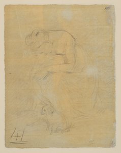 Sitzende Frau mit einem Hund zu ihren Füßen, verso, ca. 1806 von John Constable