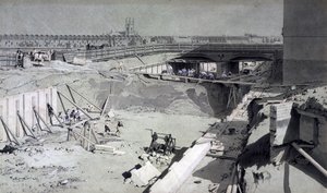 Hampstead Road Bridge, von der Camden-Seite, 16. August 1836 von John Cooke Bourne