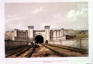 Primrose Hill Tunnel, graviert vom Künstler von John Cooke Bourne