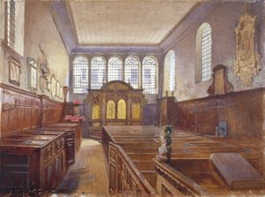 Innenansicht der Kirche St. Matthew, Friday Street, City of London von John Crowther