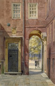 Blick auf Elm Court, Inner Temple in Richtung Middle Temple, London, ca. 1880 von John Crowther