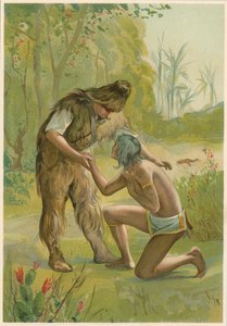 Szene aus Robinson Crusoe von Daniel Defoe, 1892