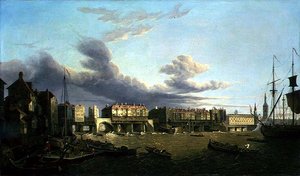 Ansicht der alten London Bridge wie sie 1747 war von John Dean Paul