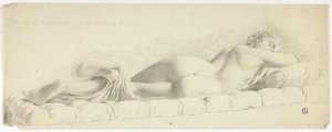 Antike Statue des schlafenden Hermaphroditen von John Downman