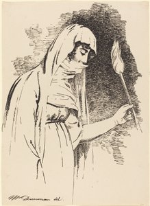 Orientalische Frau, die eine Fackel hält von John Downman