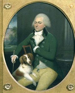 Porträt eines Gentlemans mit seinem Hund von John Downman