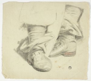 Stiefel des stehenden Mannes aus dem 17. Jahrhundert