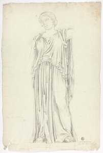 Antike Statue einer drapierten stehenden Frau