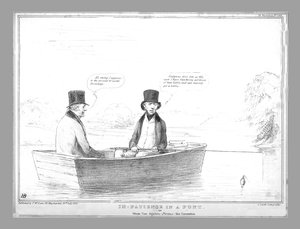 Ungeduld in einem Kahn oder Otium Cum dignitate - Gegenüber - die Krönung, 1838