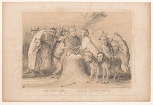 Pakt zwischen den Wölfen und den Schafen (The treaty between the sheep and the wolves. After Les Loups et les Brevis of Granville, HB Sketches) von John Doyle