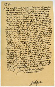 Brief von John Dryden an Laurence Hyde, ca. 1682-1683