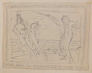 Aoife schickt die Kinder von Lir auf das Meer von John Duncan