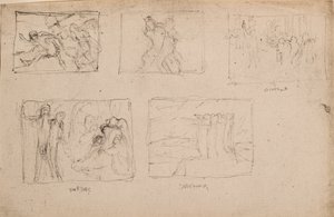 Ohne Titel [Fünf Skizzen von Figuren] von John Duncan