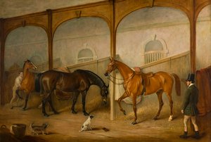 Tom von Lincoln und der Ingenieur in den Ställen von Newport Lodge, Melton Mowbray, Leicestershire von John E. Ferneley