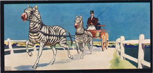 Zebras ziehen einen Wagen, Illustration aus 