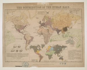 Ethnographische Karte, die Verteilung der Menschheit zeigend von John Emslie