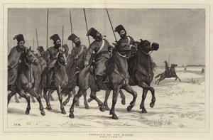 Kosaken auf dem Marsch von John Evan Hodgson