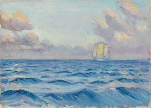 Ein Segelschiff, spätes 19. Jahrhundert - mittleres 20. Jahrhundert von John Everett