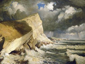 Lulworth Creek, in Dorset (England). Öl auf Leinwand von Herbert Barnard John Everett (1876-1949) von John Everett
