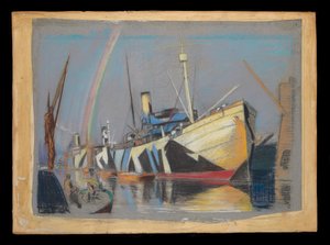 Handelsschiffe Naneric, Burma und Tunisian im Hafen von John Everett