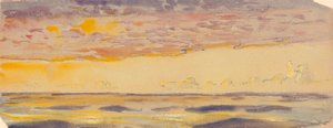 Meereslandschaft, gelbes Meer und violette Wolken, spätes 19. Jahrhundert - mittleres 20. Jahrhundert