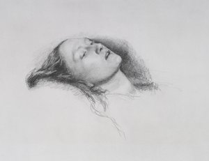 Elizabeth Siddal: Studie für "Ophelia", 1852 von John Everett Millais