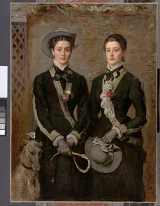 Die Zwillinge, Porträt von Kate Edith und Grace Maud Hoare, 1876