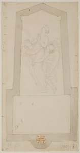 Ein verstorbener Geist, von zwei Engeln emporgehoben von John Flaxman