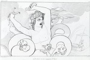 Episode von Charybde und Scylla: sechs von Odysseus