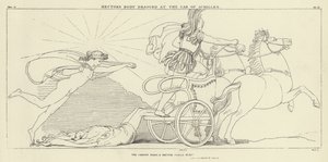 Hektors Körper wird am Wagen von Achilles geschleift von John Flaxman