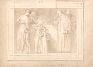 Studie für ein Denkmal für den Reverend John Clowes von John Flaxman