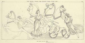 Die Stunden nehmen die Pferde von Junos Wagen von John Flaxman