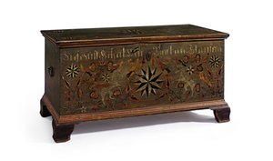 Dekorierte Truhe für Barbara Stauffer, Rapho Township, Lancaster County, Pennsylvania, USA, 1799 von John Flory