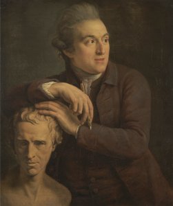 Joseph Nollekens mit seiner Büste von Laurence Sterne