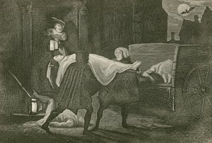 Der Körper von Amabel wird zum Totenwagen getragen von John Franklin