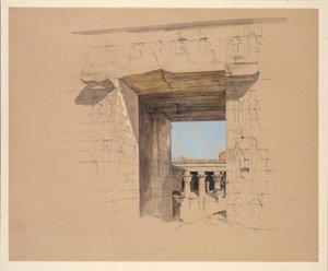 Der Tempel von Edfu: Die Tür des Pylons von John Frederick Lewis