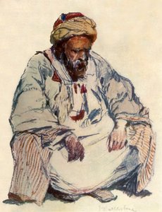 Sitzende Figur eines syrischen Hirten im Schafspelz, 1902 von John Fulleylove