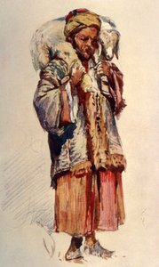 Syrischer Hirte Abu Mustapha trägt ein Lamm auf seinen Schultern, 1902 von John Fulleylove