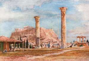 Die Akropolis vom Standort des Tempels des Olympischen Zeus von John Fulleylove