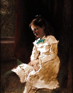 Ein junges Mädchen am Fenster von John George Brown