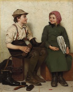 Tete a Tete, ca. 1888-1890 von John George Brown