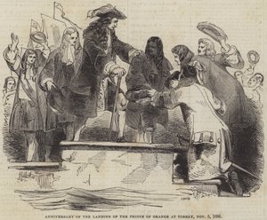 Jahrestag der Landung des Prinzen von Oranien in Torbay, 5. November 1688 von John Gilbert