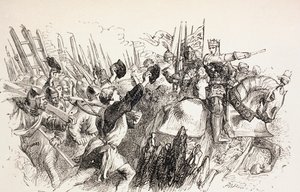 Die Streitkräfte von König Heinrich bei der Belagerung von Harfleur, Frankreich, 1890 von John Gilbert