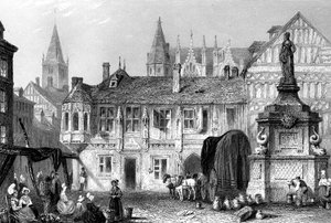 Palast des Herzogs von Bedford, Rouen, Frankreich, 19. Jahrhundert von John Godfrey